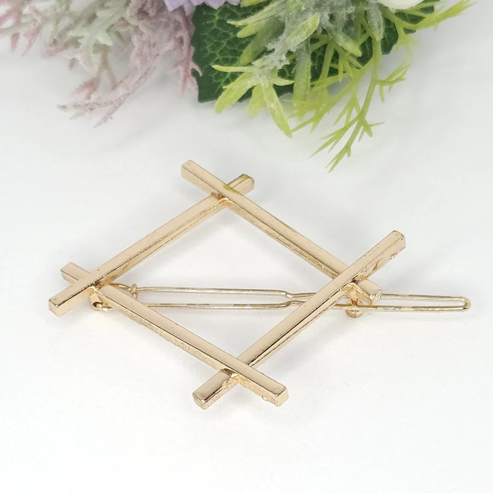 Gold Plated Geometric Hair Barrette